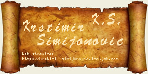 Krstimir Simijonović vizit kartica